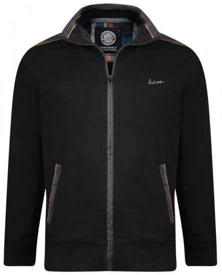 Kam Jeans 714 Shoulder Panel Sweater Black - Pulovere & hanorace - Pulovere & Hanorace Bărbați Mărimi Mari