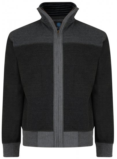Kam Jeans 715 Full Zip Sweater Charcoal - Pulovere & hanorace - Pulovere & Hanorace Bărbați Mărimi Mari