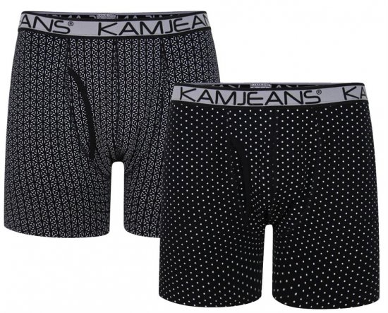 Kam Jeans 810 Jersey Printed Boxers Twin Pack - Lenjerie intimă & costum baie - Lenjerie Intimă Bărbați Mărimi Mari