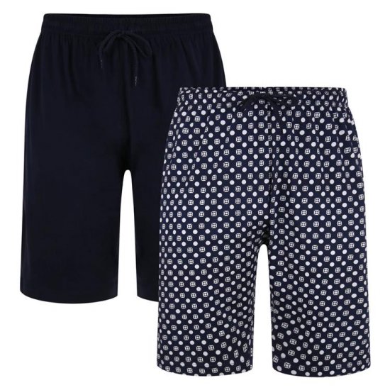 Kam Jeans 876 Lounge Shorts Twin Pack Navy - Lenjerie intimă & costum baie - Lenjerie Intimă Bărbați Mărimi Mari