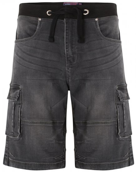 Kam Jeans Dito Denim Shorts Charcoal - Pantaloni scurți - Pantaloni Scurți Mărimi mari Bărbați 