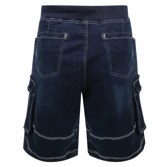 Kam Jeans Dito Denim Shorts Mid Used Blue - Pantaloni scurți - Pantaloni Scurți Mărimi mari Bărbați 