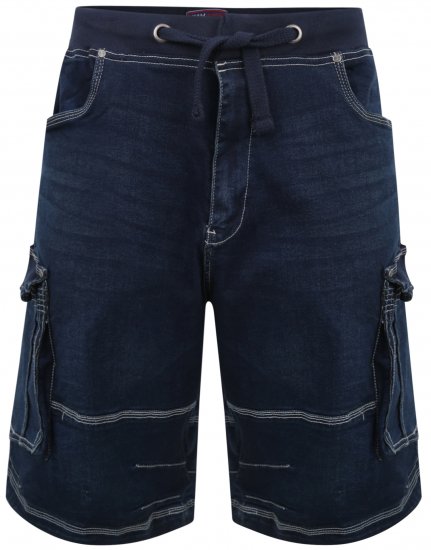 Kam Jeans Dito Denim Shorts Mid Used Blue - Pantaloni scurți - Pantaloni Scurți Mărimi mari Bărbați 