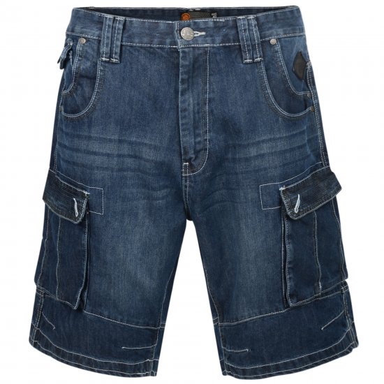 Kam Jeans Francis Dark Used - Pantaloni scurți - Pantaloni Scurți Mărimi mari Bărbați 
