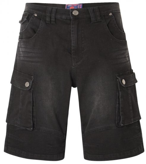 Kam Jeans Ivan Cargo Shorts Black - Pantaloni scurți - Pantaloni Scurți Mărimi mari Bărbați 