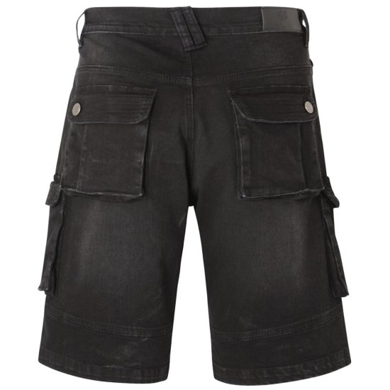 Kam Jeans Ivan Cargo Shorts Black - Pantaloni scurți - Pantaloni Scurți Mărimi mari Bărbați 