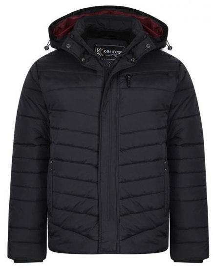 Kam Jeans KV118 Lightweight Quilted Jacket Black - Geci - Geci Bărbați Mărimi Mari