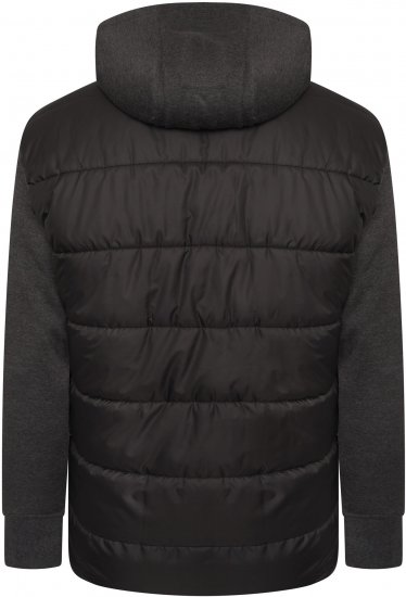 Kam Jeans KV135 Quilted Zip Thru Hoody with Padded Body & Jersey Sleeves Black TALL SIZES - ÎMBRĂCĂMINTE BĂRBAȚI MT-6XLT - Tall dimensiuni bărbați
