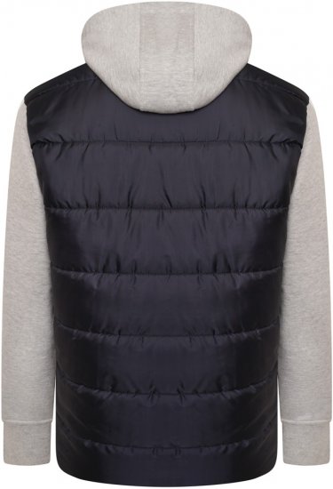 Kam Jeans KV135 Quilted Zip Thru Hoody with Padded Body & Jersey Sleeves Navy TALL SIZES - ÎMBRĂCĂMINTE BĂRBAȚI MT-6XLT - Tall dimensiuni bărbați