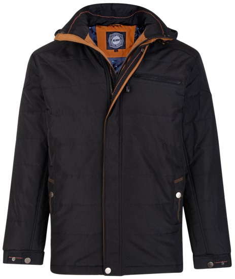 Kam Jeans KV98 Padded Jacket Black - Geci - Geci Bărbați Mărimi Mari