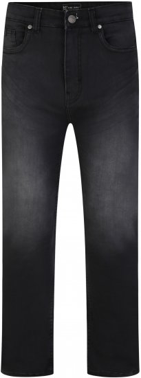 Kam Jeans Nunez Knitted Denim Stretch Fashion Jeans Charcoal - Blugi & pantaloni - Blugi & Pantaloni Bărbați Mărimi Mari