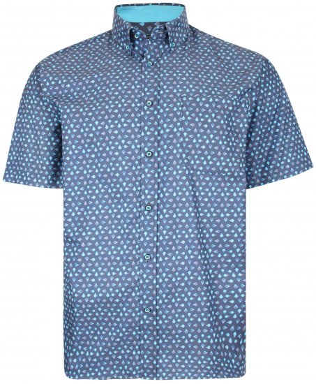 Kam Jeans P010 Premium Short sleeve Shirt Indigo - Cămăși - Cămăși Bărbați Mărimi Mari
