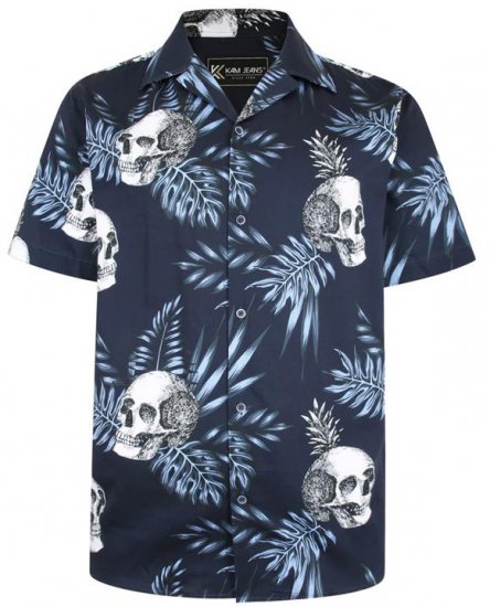 Kam Jeans P015 Casual Shirt with Skull Print - Cămăși - Cămăși Bărbați Mărimi Mari
