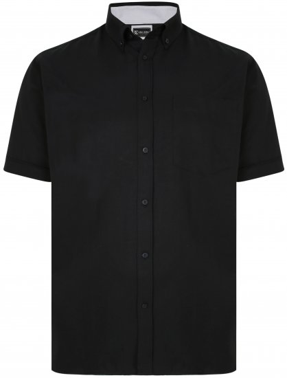 Kam Jeans P020 Premium Short sleeve Oxford Shirt Black - Cămăși - Cămăși Bărbați Mărimi Mari