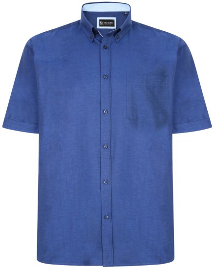 Kam Jeans P020 Premium Short sleeve Oxford Shirt Navy - Cămăși - Cămăși Bărbați Mărimi Mari