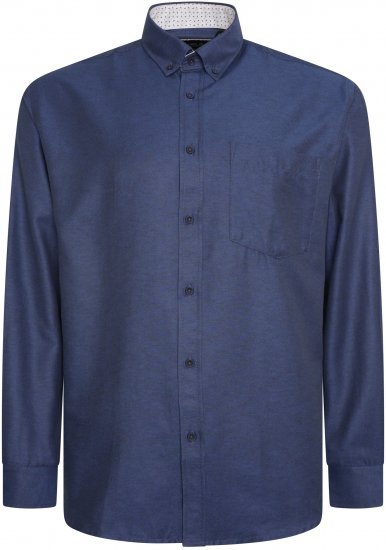 Kam Jeans P020 Premium Long sleeve Oxford Shirt Navy - Cămăși - Cămăși Bărbați Mărimi Mari