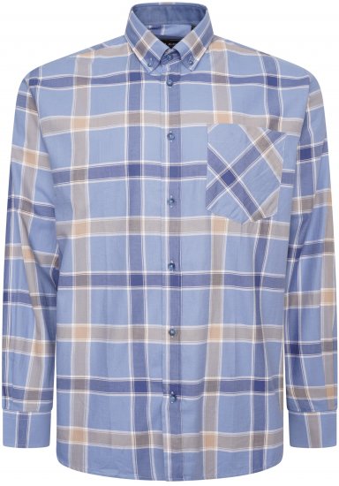 Kam Jeans P038 LS Premium Cotton Check Shirt Denim - Cămăși - Cămăși Bărbați Mărimi Mari