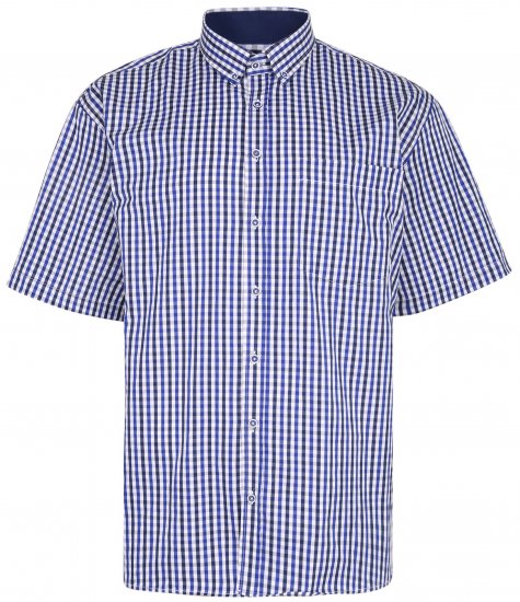 Kam Jeans 640 Premium Short Sleeve Shirt Navy - Cămăși - Cămăși Bărbați Mărimi Mari