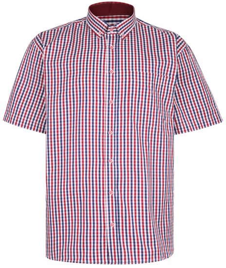 Kam Jeans 640 Premium Short Sleeve Shirt Red - Cămăși - Cămăși Bărbați Mărimi Mari