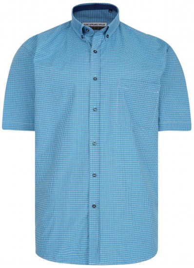 Kam Jeans P641 Premium Short Sleeve Shirt Turquoise - Cămăși - Cămăși Bărbați Mărimi Mari