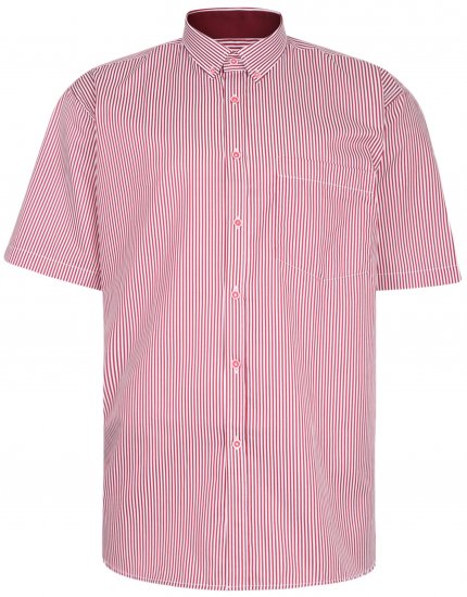 Kam Jeans 643 Premium Short Sleeve Shirt Burgundy - Cămăși - Cămăși Bărbați Mărimi Mari