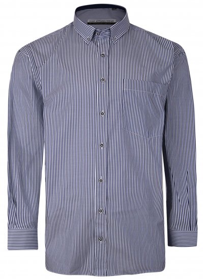 Kam Jeans P643 Premium Stripe Shirt Navy - Cămăși - Cămăși Bărbați Mărimi Mari