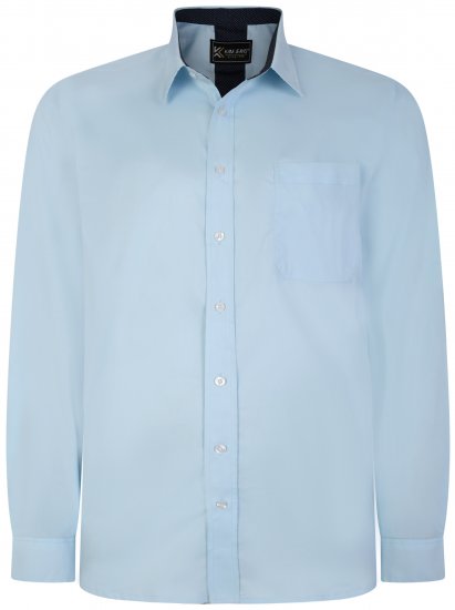 Kam Jeans P684 Premium Stretch Shirt Blue - Cămăși - Cămăși Bărbați Mărimi Mari