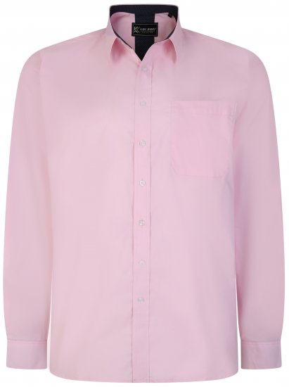 Kam Jeans P684 Premium Stretch Shirt Pink - Cămăși - Cămăși Bărbați Mărimi Mari
