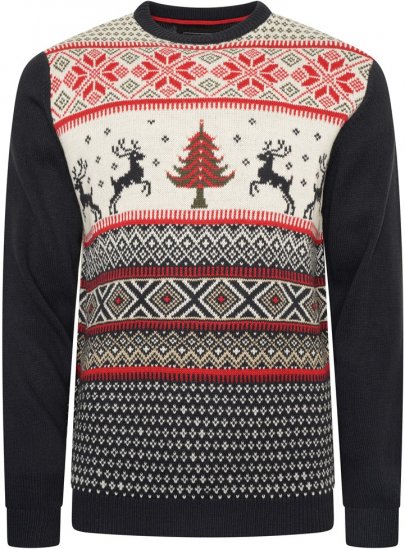 Kam Jeans X031 Reindeer Xmas Sweatshirt Navy - Pulovere & hanorace - Pulovere & Hanorace Bărbați Mărimi Mari