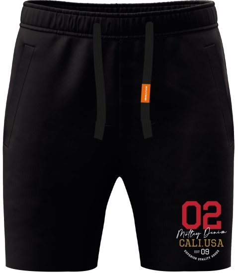 Motley Denim Keswick Sweatshorts Black - Pantaloni trening - Pantaloni Trening Bărbați Mărimi Mari