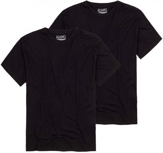 Adamo Kilian Regular fit 2-pack T-shirt Black - Tricouri - Tricouri Bărbați Mărimi Mari