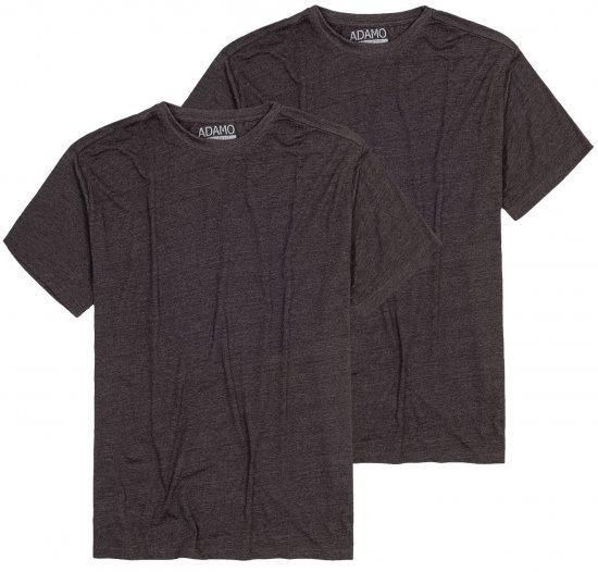 Adamo Kilian Regular fit 2-pack T-shirt Charcoal - Tricouri - Tricouri Bărbați Mărimi Mari