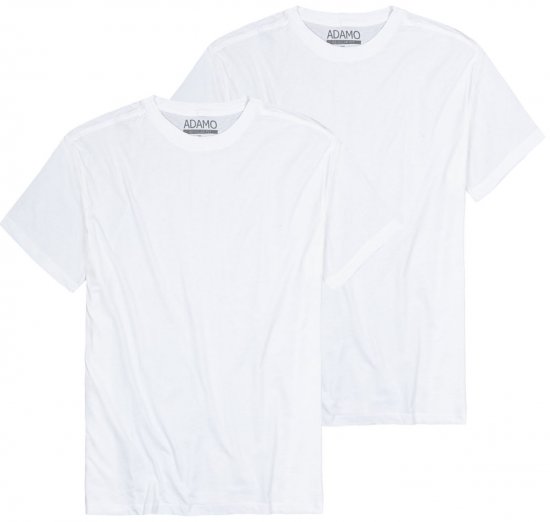 Adamo Kilian Regular fit 2-pack T-shirt White - Tricouri - Tricouri Bărbați Mărimi Mari