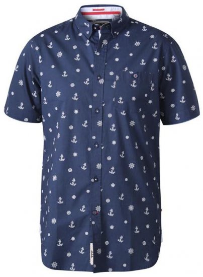 D555 Kirk Short Sleeve Shirt Navy - Cămăși - Cămăși Bărbați Mărimi Mari