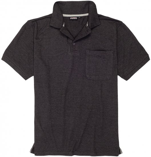 Adamo Klaas Regular fit Polo Shirt with Pocket Charcoal - Tricouri polo - Tricouri Polo Bărbați Mărimi Mari