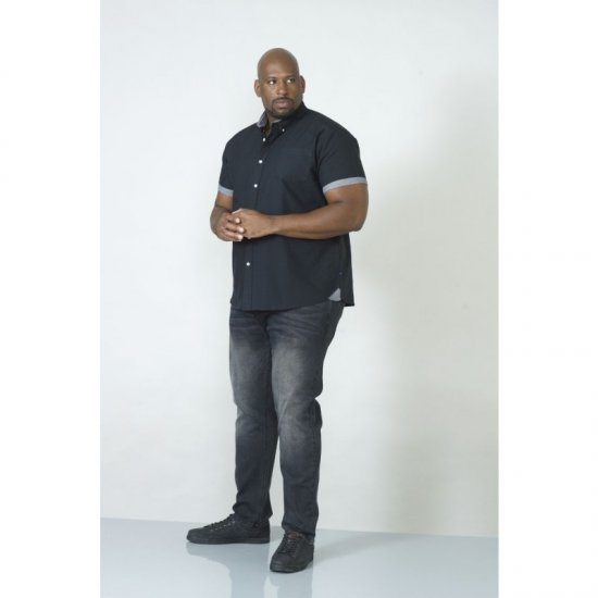 D555 Kevin Oxford Shirt Black - Cămăși - Cămăși Bărbați Mărimi Mari