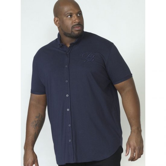 D555 Beaver Couture Jersey Shirt Navy - Cămăși - Cămăși Bărbați Mărimi Mari
