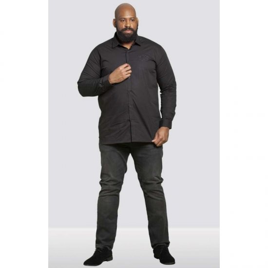 D555 Michael Couture Stretch Shirt Black - Cămăși - Cămăși Bărbați Mărimi Mari