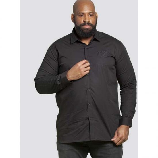 D555 Michael Couture Stretch Shirt Black - Cămăși - Cămăși Bărbați Mărimi Mari