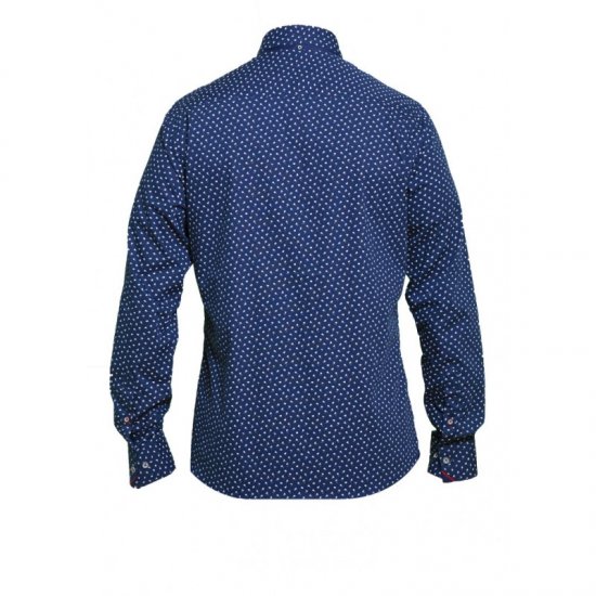 D555 Bainton Long Sleeve Shirt Navy - Cămăși - Cămăși Bărbați Mărimi Mari