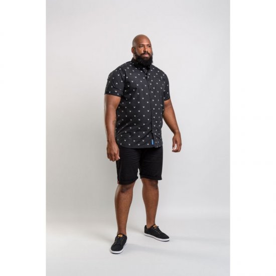 D555 Marley Shirt Black - Cămăși - Cămăși Bărbați Mărimi Mari