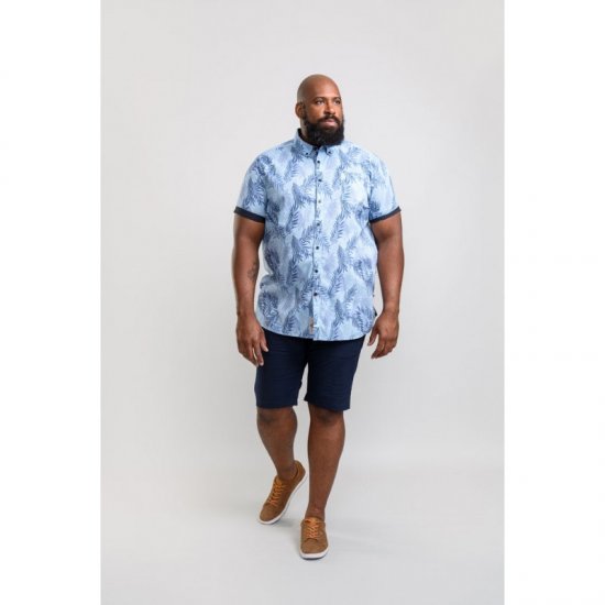 D555 Santana Hawaii Shirt Sky Blue - Cămăși - Cămăși Bărbați Mărimi Mari