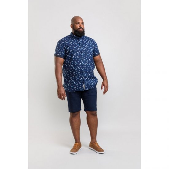 D555 Davian Hawaii Shirt Navy - Cămăși - Cămăși Bărbați Mărimi Mari