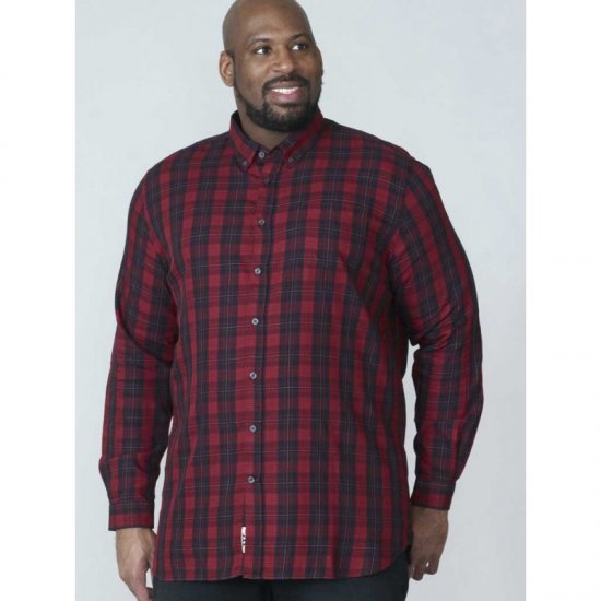 D555 Theo Long Sleeve Check Shirt - Cămăși - Cămăși Bărbați Mărimi Mari
