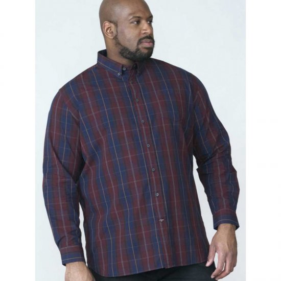D555 Grady Long Sleeve Check Shirt - Cămăși - Cămăși Bărbați Mărimi Mari