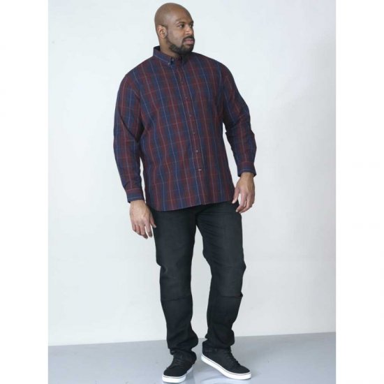 D555 Grady Long Sleeve Check Shirt - Cămăși - Cămăși Bărbați Mărimi Mari