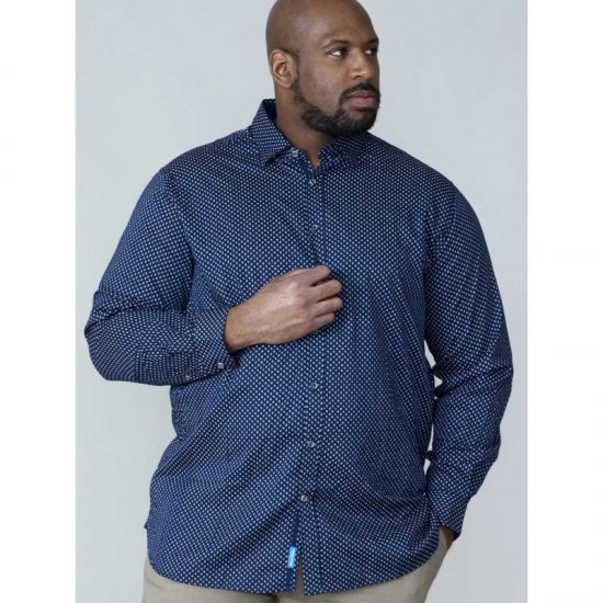 D555 Lavar Long Sleeve Diamond Printed Shirt - Cămăși - Cămăși Bărbați Mărimi Mari