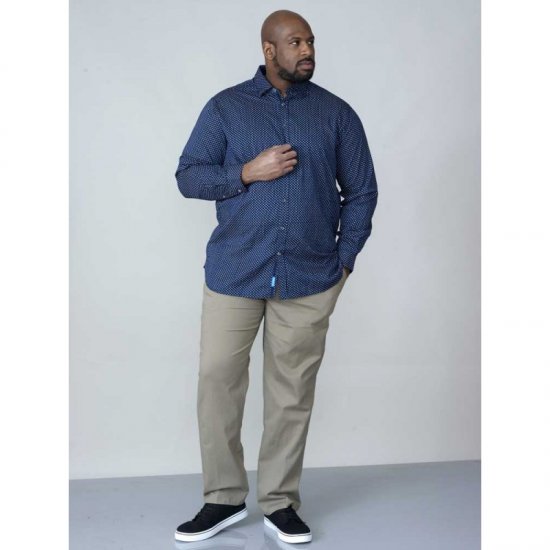 D555 Lavar Long Sleeve Diamond Printed Shirt - Cămăși - Cămăși Bărbați Mărimi Mari