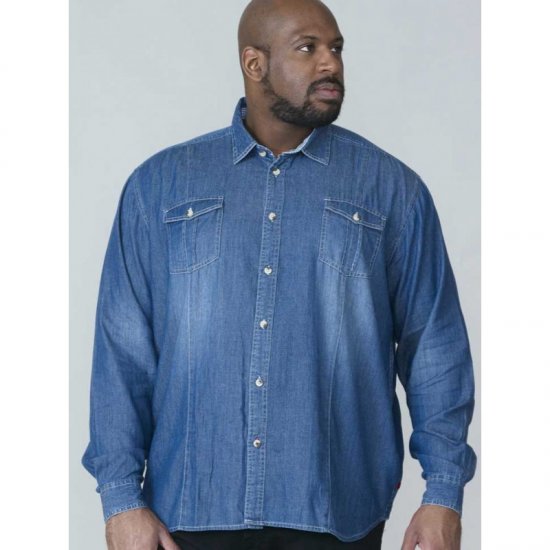 D555 Adcock Long Sleeve Vintage Denim Shirt - Cămăși - Cămăși Bărbați Mărimi Mari