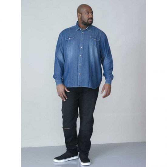 D555 Adcock Long Sleeve Vintage Denim Shirt - Cămăși - Cămăși Bărbați Mărimi Mari